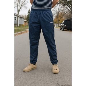 Adidas Men's Navy Blue Windbreaker Track Pants Size XL – Lightweight Activewear